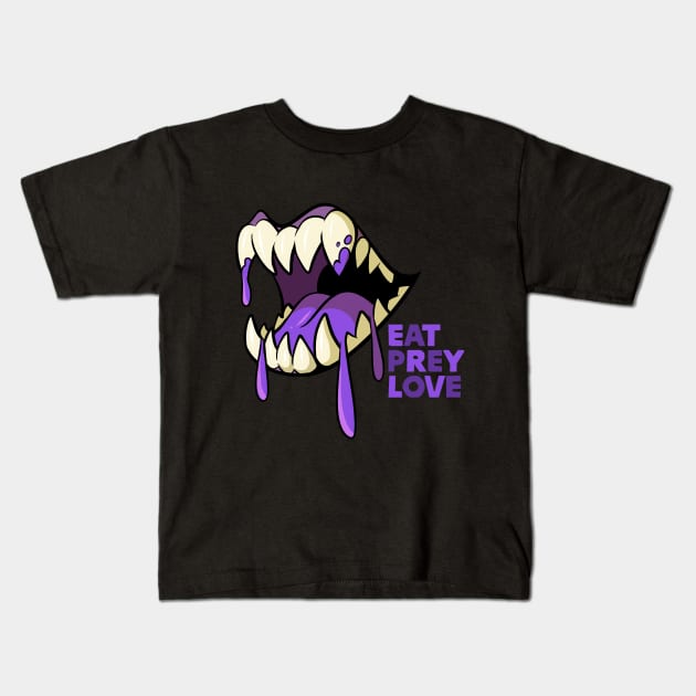 Eat Prey Love Grape Kids T-Shirt by therealfirestarter